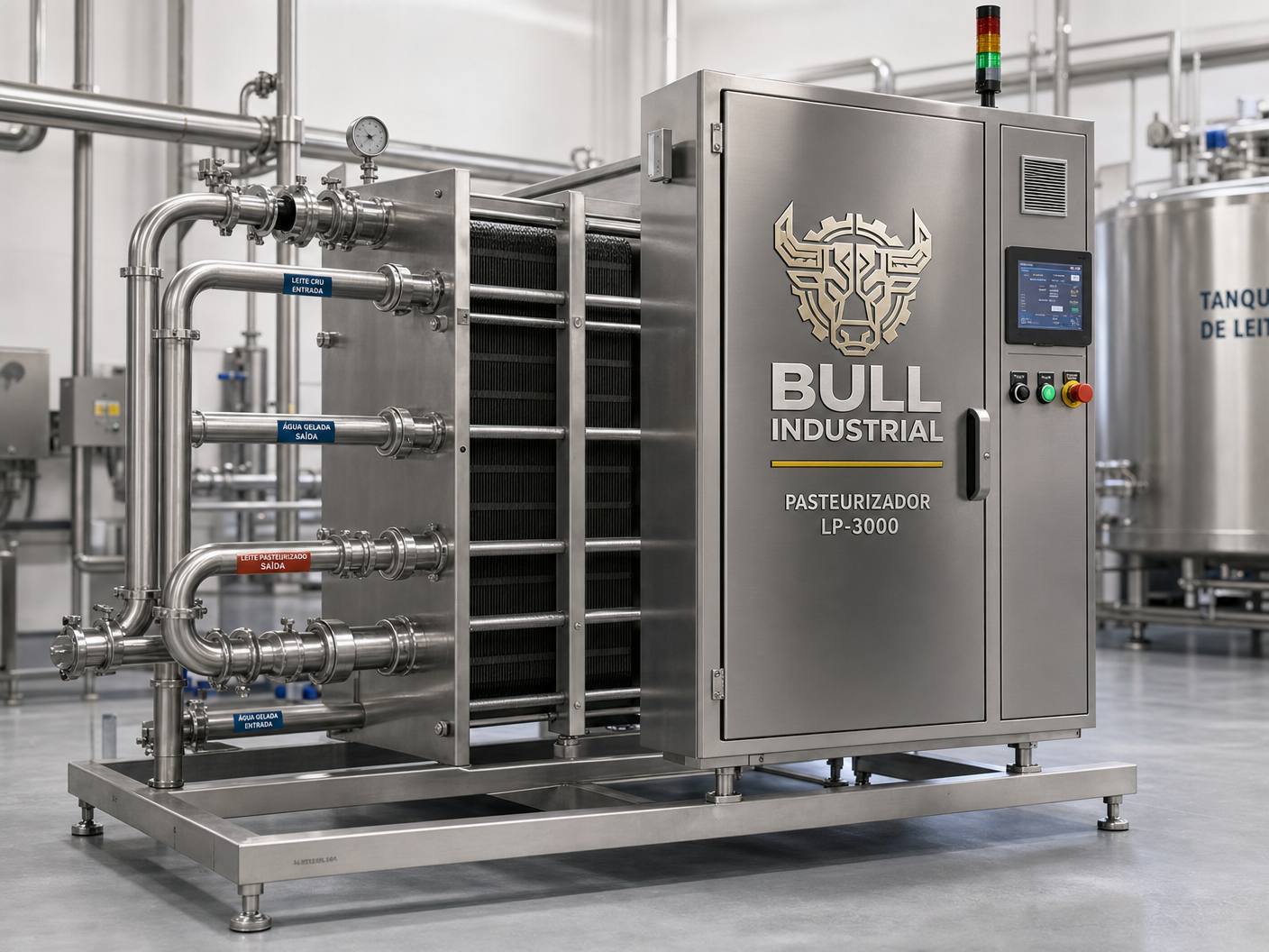 Bull LP Series — Pasteurizador 500–2.000 L/h